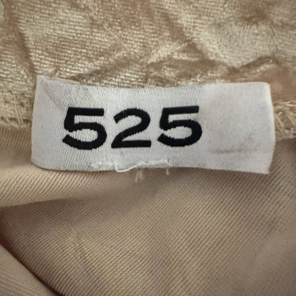 525 Champagne Gold Velvet Crinkle High Neck Sleeveless Top - Picture 7 of 7